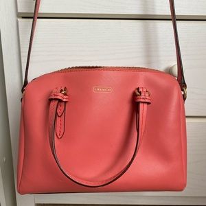 Coach Signature Peach/Salmon Crossbody Bag EUC